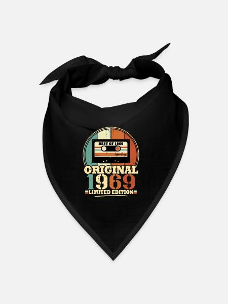Original 1969 Retro Vintage Geburtstagsgeschenk - Bandana Dreieckstuch - Schwarz