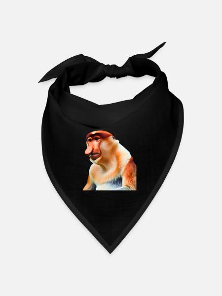 Der exotische Nasenaffe - Bandana Dreieckstuch - Schwarz