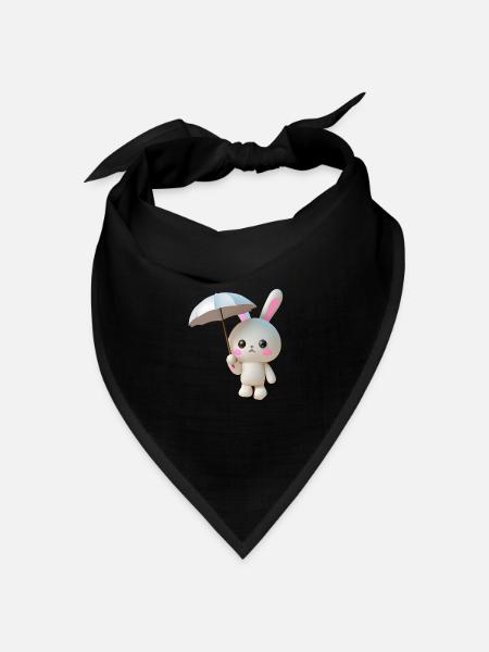 Regenschirm Hase - Bandana Dreieckstuch - Schwarz