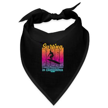 Surfing Santa Monica - Bandana Dreieckstuch - Schwarz - Vorne