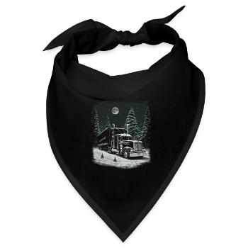 Weihnachts Lkw Fahrer Weihnaten Sattelschlepper - Bandana Dreieckstuch - Schwarz - Vorne
