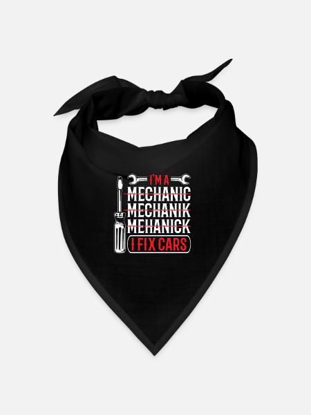 Spruch Mechaniker - Bandana Dreieckstuch - Schwarz