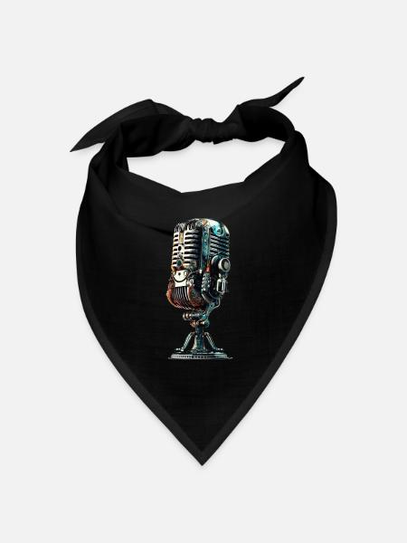 Mikrofon - Bandana Dreieckstuch - Schwarz