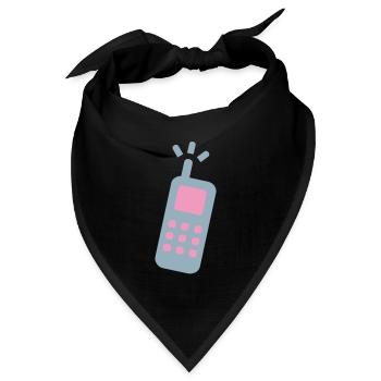 telefon handy cell fon festnetz - Bandana Dreieckstuch - Schwarz - Vorne