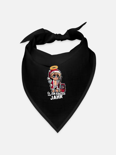 Lustiger Christkind Spruch - Bandana Dreieckstuch - Schwarz