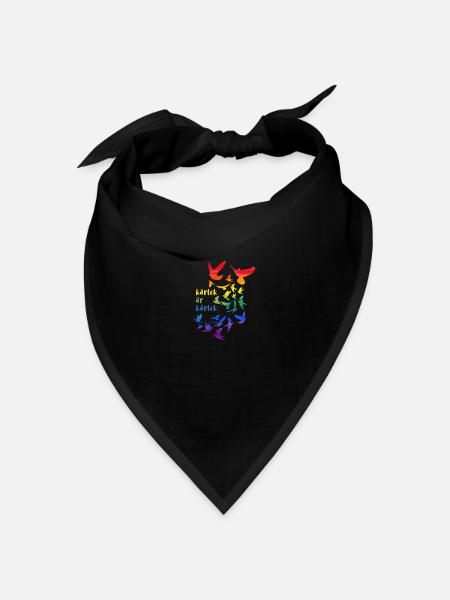 kärlek är kärlek,regenbogen,tauben,vögel - Bandana Dreieckstuch - Schwarz