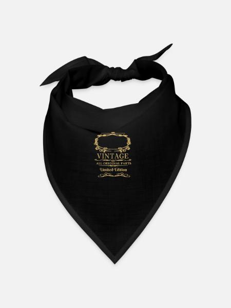 Geb Retro Vintage Blanko - Bandana Dreieckstuch - Schwarz