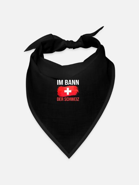 Schweizer Schweiz - Bandana Dreieckstuch - Schwarz