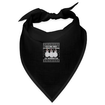 Weihnachtsmann Weihnachtsfest Ugly Christmas - Bandana Dreieckstuch - Schwarz - Vorne