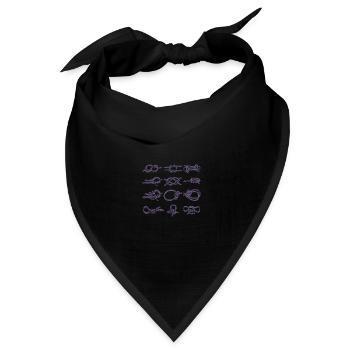 Sammlung von Segelknoten - Palstek, Schotstek, - Bandana Dreieckstuch - Schwarz - Vorne