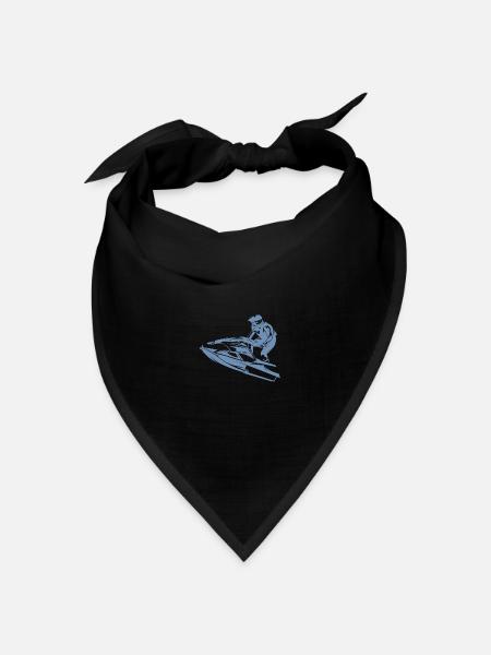 Rasanter Jetski in Silhouette - Bandana Dreieckstuch - Schwarz