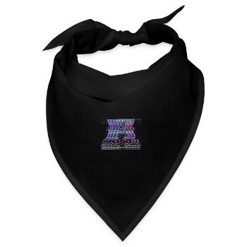 Cyberpunk Neon Beat DJ Hase - Bandana Dreieckstuch - Schwarz - Vorne