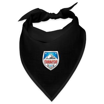 Courmayeur, Valle d'Aosta, Italien - Bandana Dreieckstuch - Schwarz - Vorne