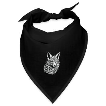 Keltischer Fuchs - Bandana Dreieckstuch - Schwarz - Vorne
