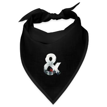 & – dekoratives Schriftzeiche – Winter - Bandana Dreieckstuch - Schwarz - Vorne