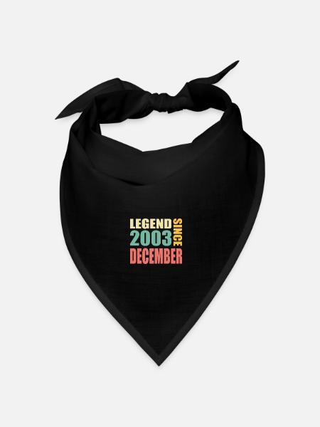 20. Geburtstag Dezember Jahrgang 2003 Vintage - Bandana Dreieckstuch - Schwarz