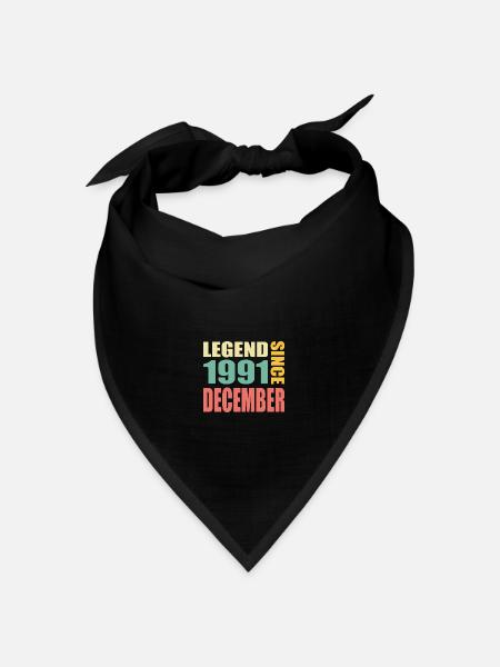 32. Geburtstag Dezember Jahrgang 1991 Vintage - Bandana Dreieckstuch - Schwarz