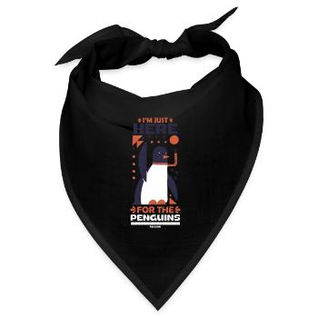 I'm Just Here For The Penguins - Bandana Dreieckstuch - Schwarz - Vorne
