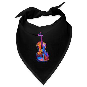 Violine - Bandana Dreieckstuch - Schwarz - Vorne