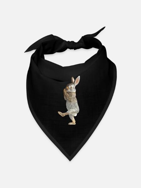 Kaninchen - Bandana Dreieckstuch - Schwarz