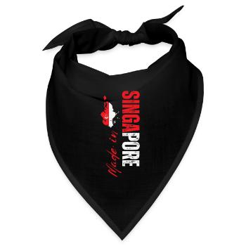 Hergestellt in Singapur, geboren in Singapur - Bandana Dreieckstuch - Schwarz - Vorne