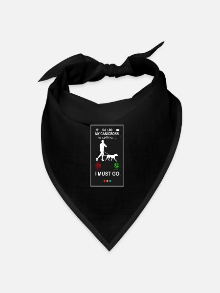 Canicross Läufer mit Hund is Calling Spruch lustig - Bandana Dreieckstuch - Schwarz