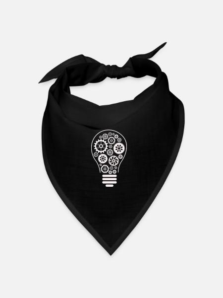 Birne - Glühbirne - Lampe - Strom - Bandana Dreieckstuch - Schwarz