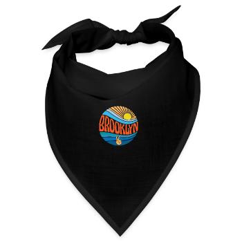 Brooklyn Hemd Vintage Sunset Brooklyn Groovy Krawatte - Bandana Dreieckstuch - Schwarz - Vorne
