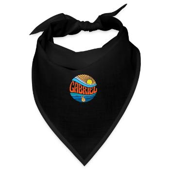 Gabriel Hemd Vintage Sunset Gabriel Groovy Krawatte - Bandana Dreieckstuch - Schwarz - Vorne