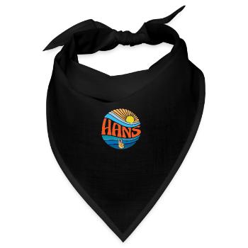 Hans Hemd Vintage Sonnenuntergang Hans Groovy Tie Dye - Bandana Dreieckstuch - Schwarz - Vorne