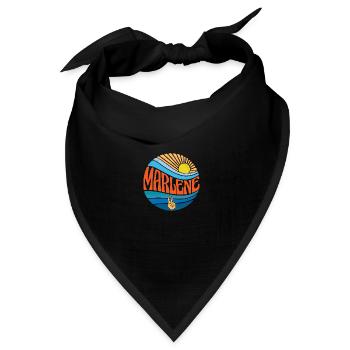 Marlene Hemd Vintage Sunset Marlene Groovy Krawatte - Bandana Dreieckstuch - Schwarz - Vorne