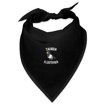 Tauben Flüsterer Taubenzüchter Geschenk Taube - Bandana Dreieckstuch - Schwarz - Vorne