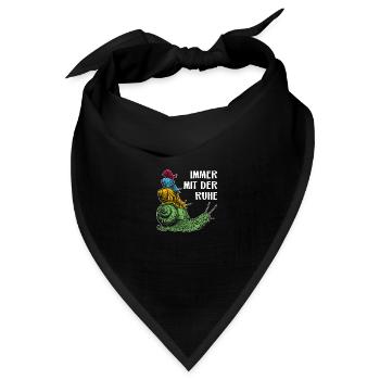 Immer mit der Ruhe mit Schnecken und Spruch - Bandana Dreieckstuch - Schwarz - Vorne