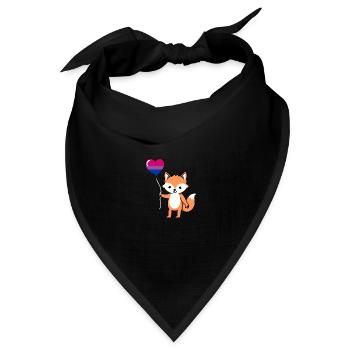 Fuchs Herzballon Bisexual Pride - Bandana Dreieckstuch - Schwarz - Vorne