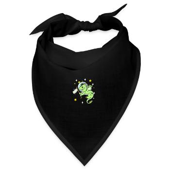 Agender Drache im Weltraum Agender Pride - Bandana Dreieckstuch - Schwarz - Vorne