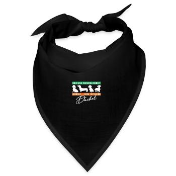 Mein Dackel hat Mut und Persoenlichkeit - Bandana Dreieckstuch - Schwarz - Vorne