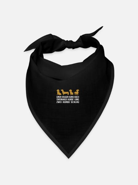Mein Dackel schlau mutig und hat Persönlichkeit - Bandana Dreieckstuch - Schwarz
