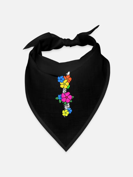 Physiotherapeut Blumen Knochen - Bandana Dreieckstuch - Schwarz