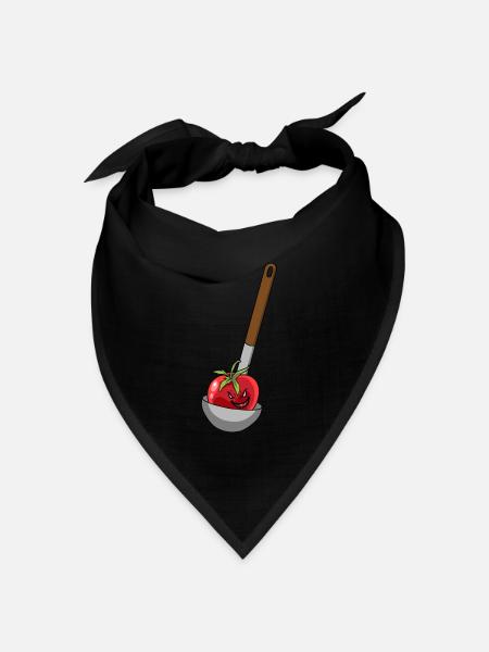 Suppenkelle Tomaten Tomate Koch Köche Köchin - Bandana Dreieckstuch - Schwarz