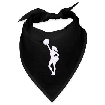 Cheerleading Silhouette mit Pompons - Bandana Dreieckstuch - Schwarz - Vorne