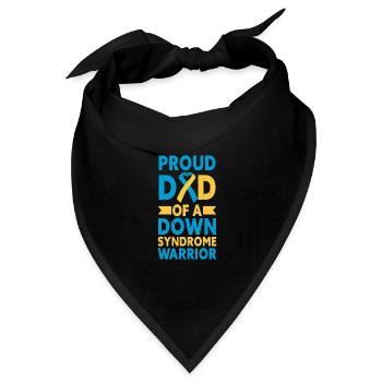 Proud Dad Of A Down Syndrome Warrior T21 Awareness - Bandana Dreieckstuch - Schwarz - Vorne