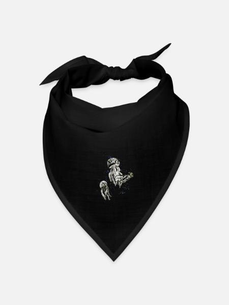 Quallen - Bandana Dreieckstuch - Schwarz