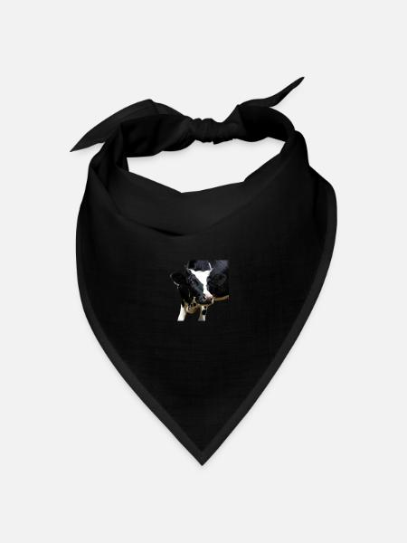 lustige Kuh Kuhkopf Geschenk Bauern Landwirte - Bandana Dreieckstuch - Schwarz