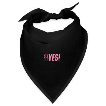 Sie hat Ja gesagt Verlobung Verlobt Verlobter - Bandana Dreieckstuch - Schwarz - Vorne