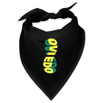 Oviedo Spanien Stadt Skyline Schrift Bunt - Bandana Dreieckstuch - Schwarz - Vorne