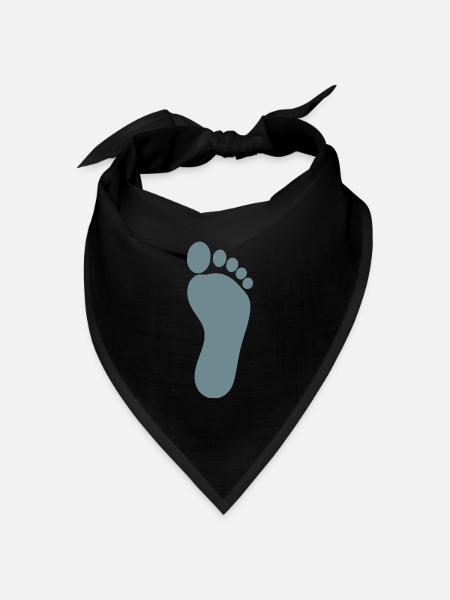 blauer Fuß Füße Fußpflege Podologie  - Bandana Dreieckstuch - Schwarz