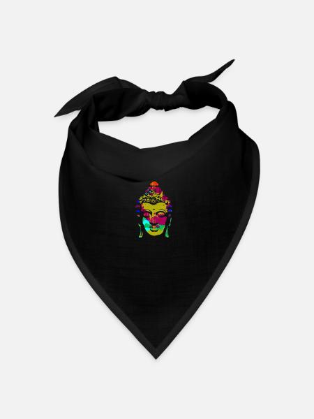 Buddha Meditation Ying Yang - Bandana Dreieckstuch - Schwarz