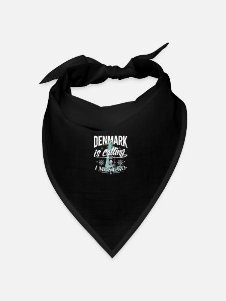 Dänemark ruft und ich muss los - Denmark - Bandana Dreieckstuch - Schwarz