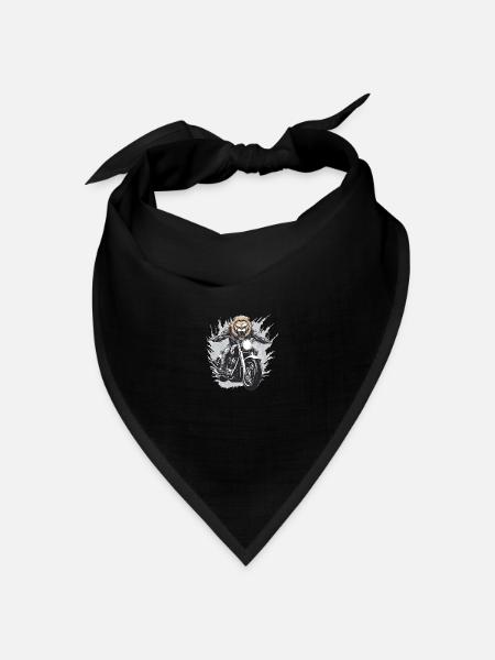 Motorrad Biker Löwe - Bandana Dreieckstuch - Schwarz