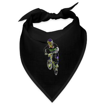 BMX Race Racing Mountainbike Motocross - Bandana Dreieckstuch - Schwarz - Vorne